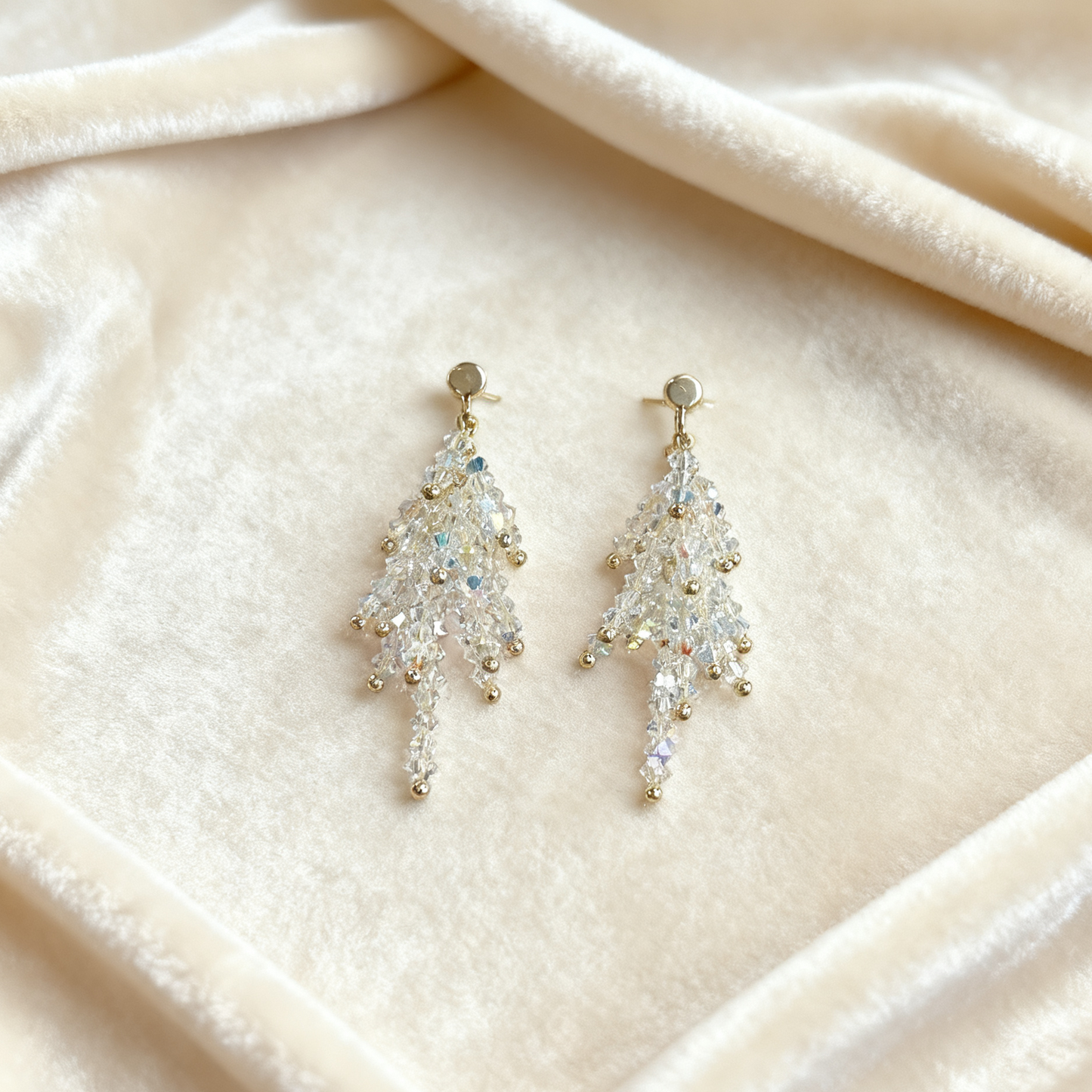 Handmade Crystal Fringe Drop Earrings