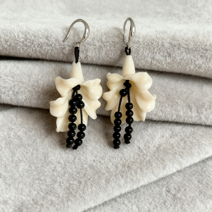 Handmade Mother of Pearl Flower Drop Earrings