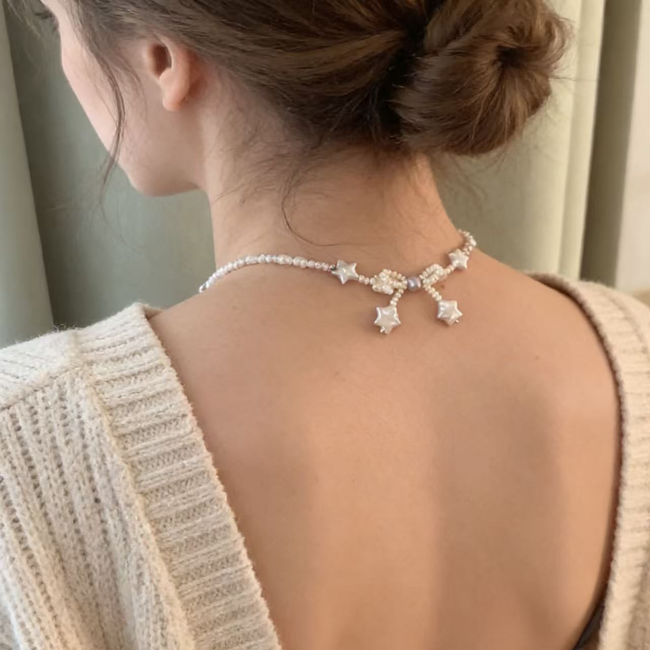 Handmade Baroque Pearl Star Necklace