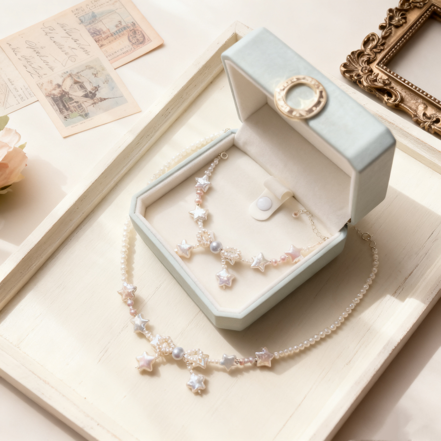 Handmade Baroque Pearl Star Necklace