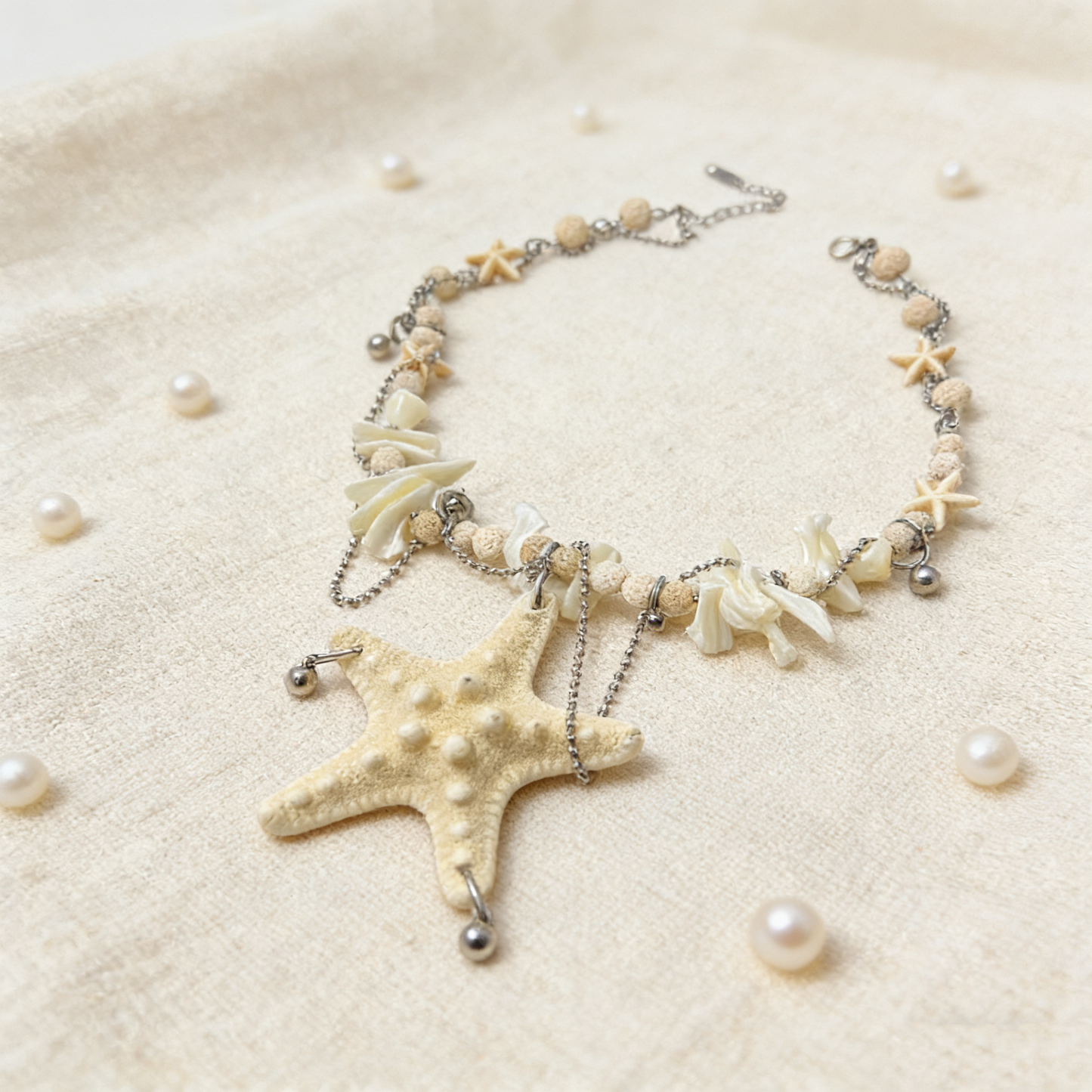 Handmade Natural Starfish Shell Necklace