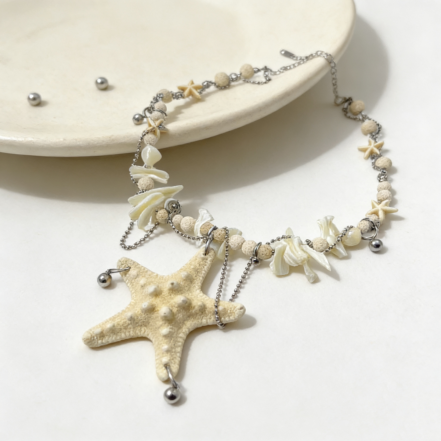 Handmade Natural Starfish Shell Necklace