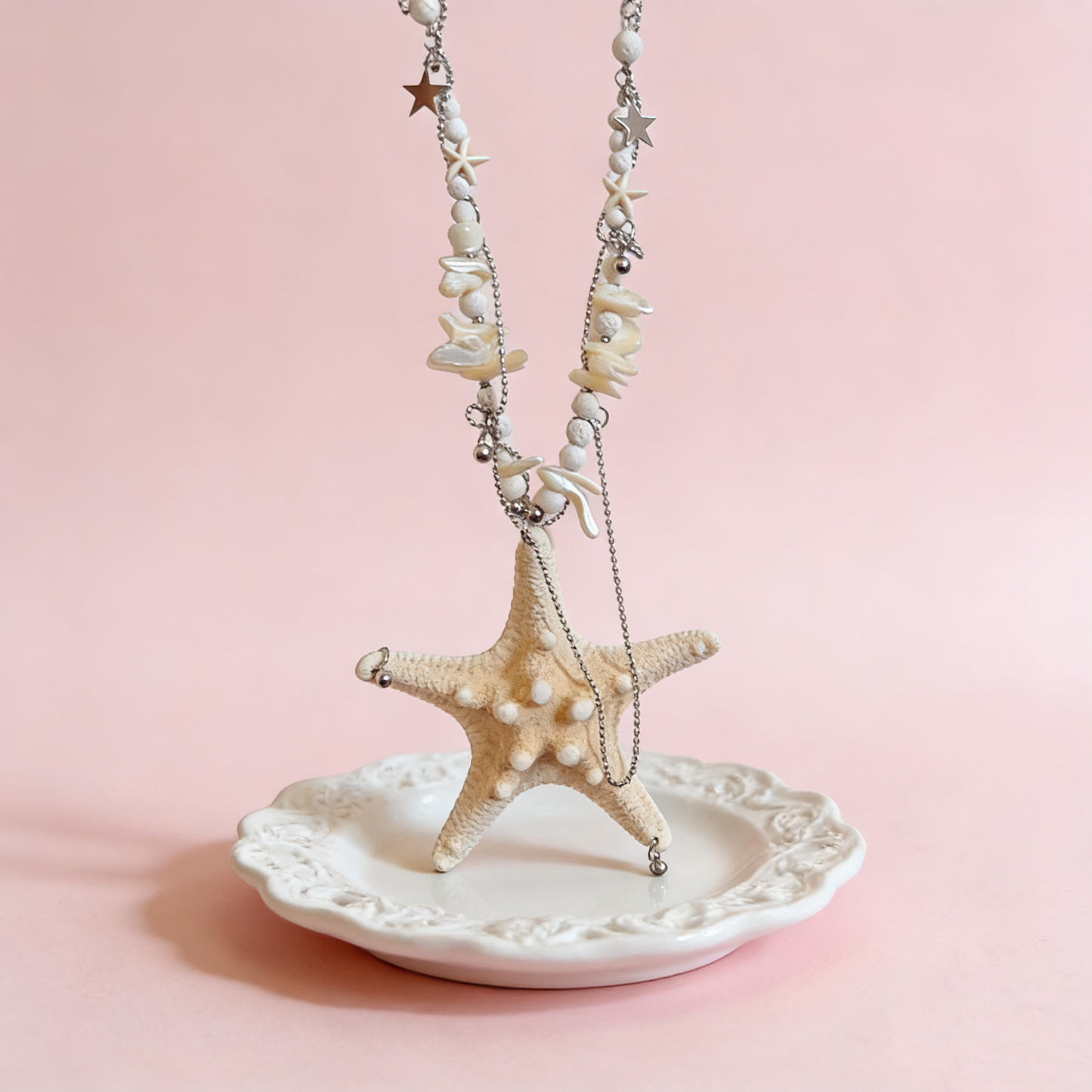 Handmade Natural Starfish Shell Necklace