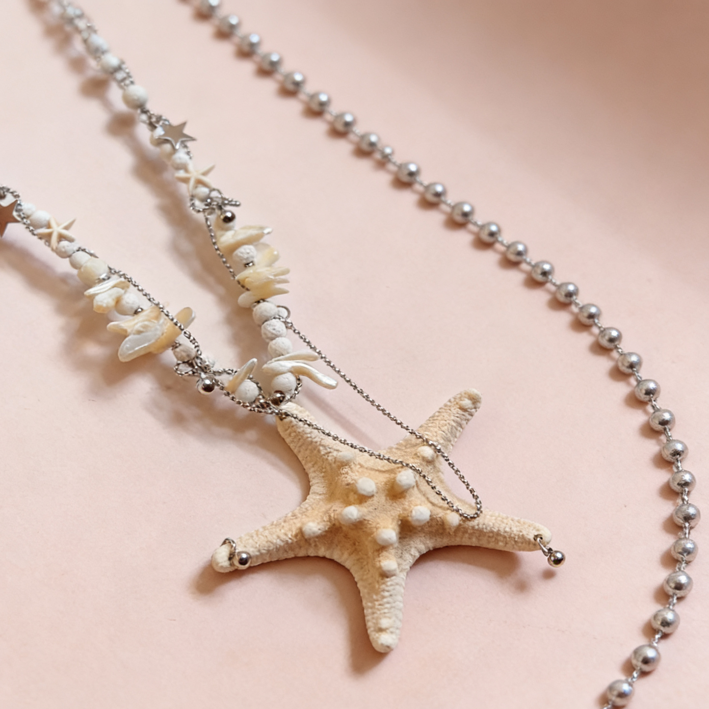 Handmade Natural Starfish Shell Necklace