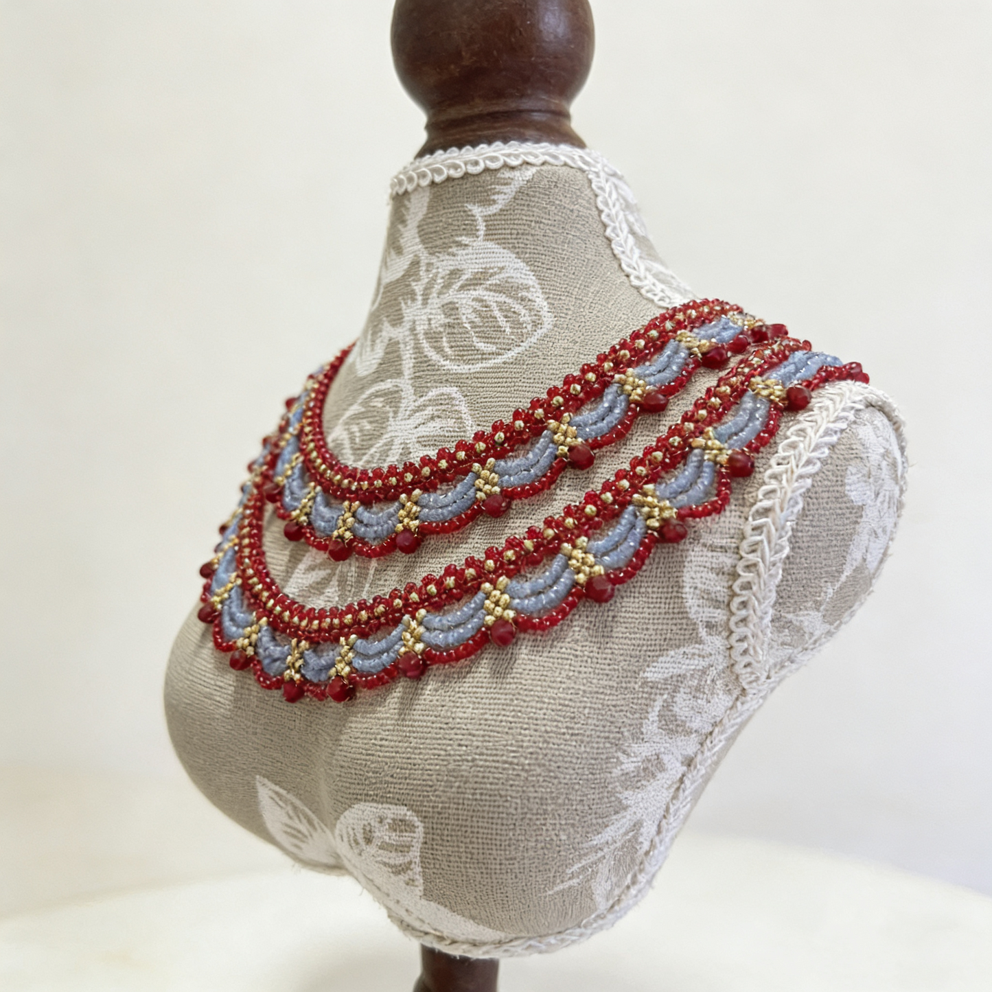 Layered Beaded Choker Necklace