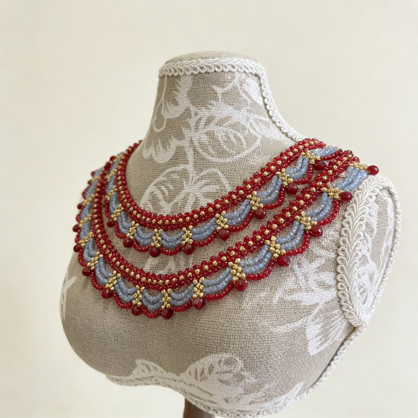 Layered Beaded Choker Necklace