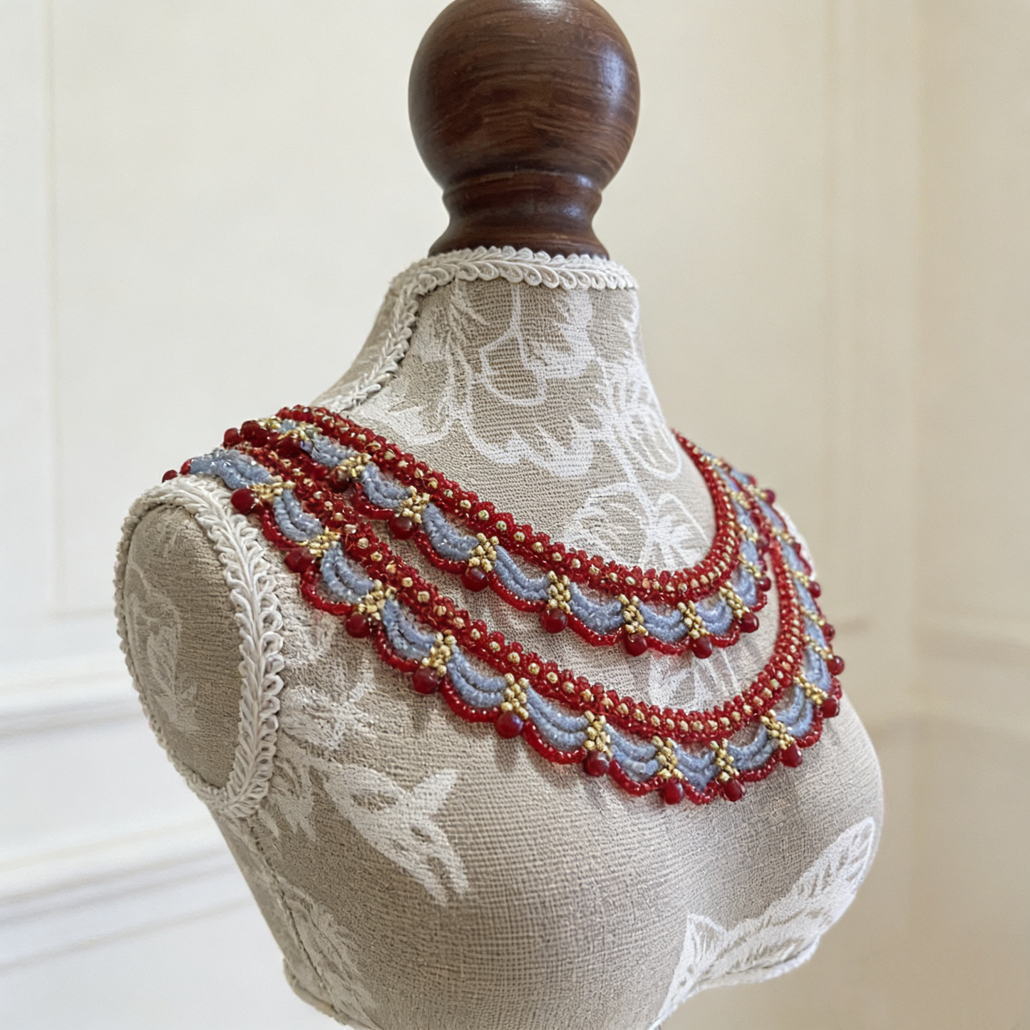 Layered Beaded Choker Necklace