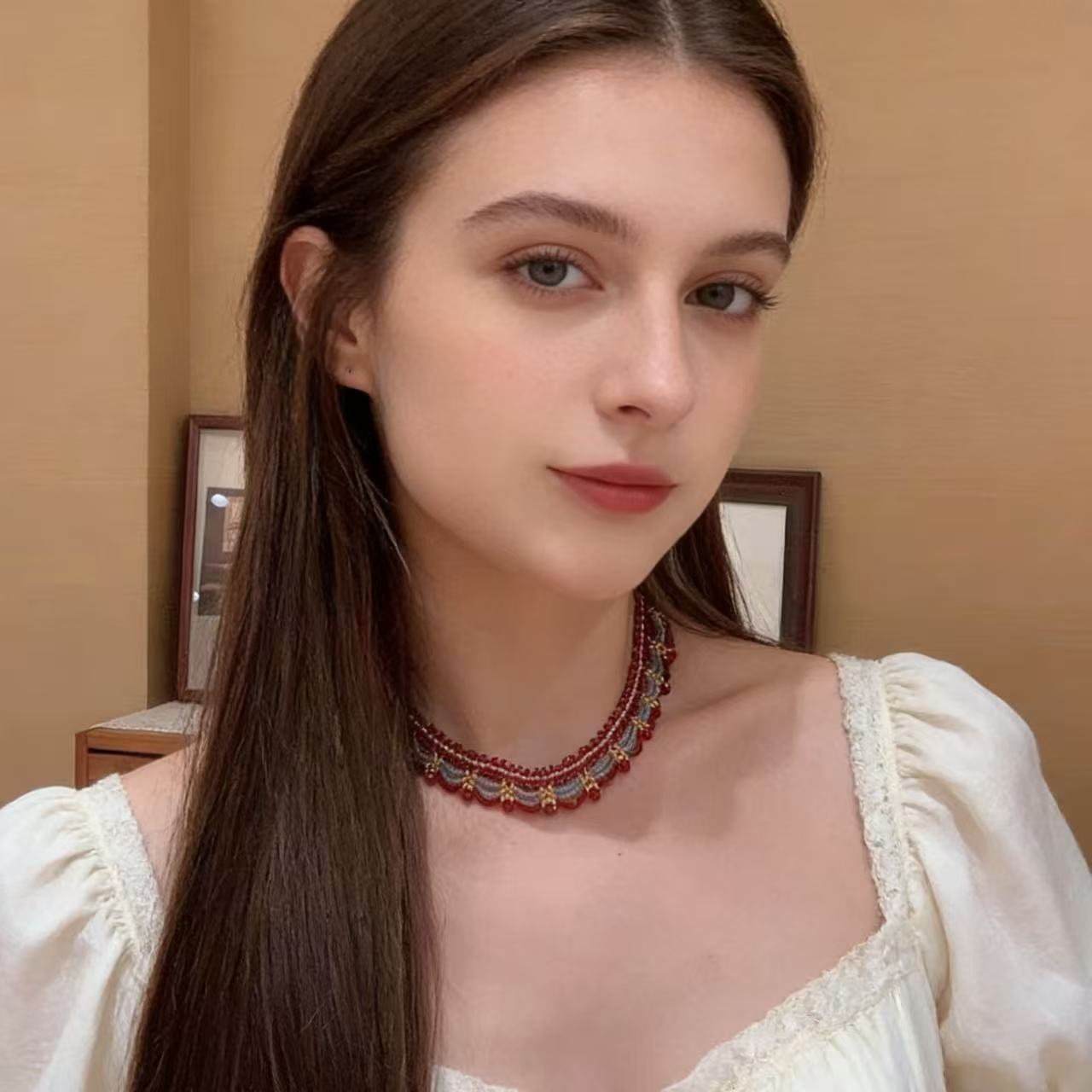 Layered Beaded Choker Necklace