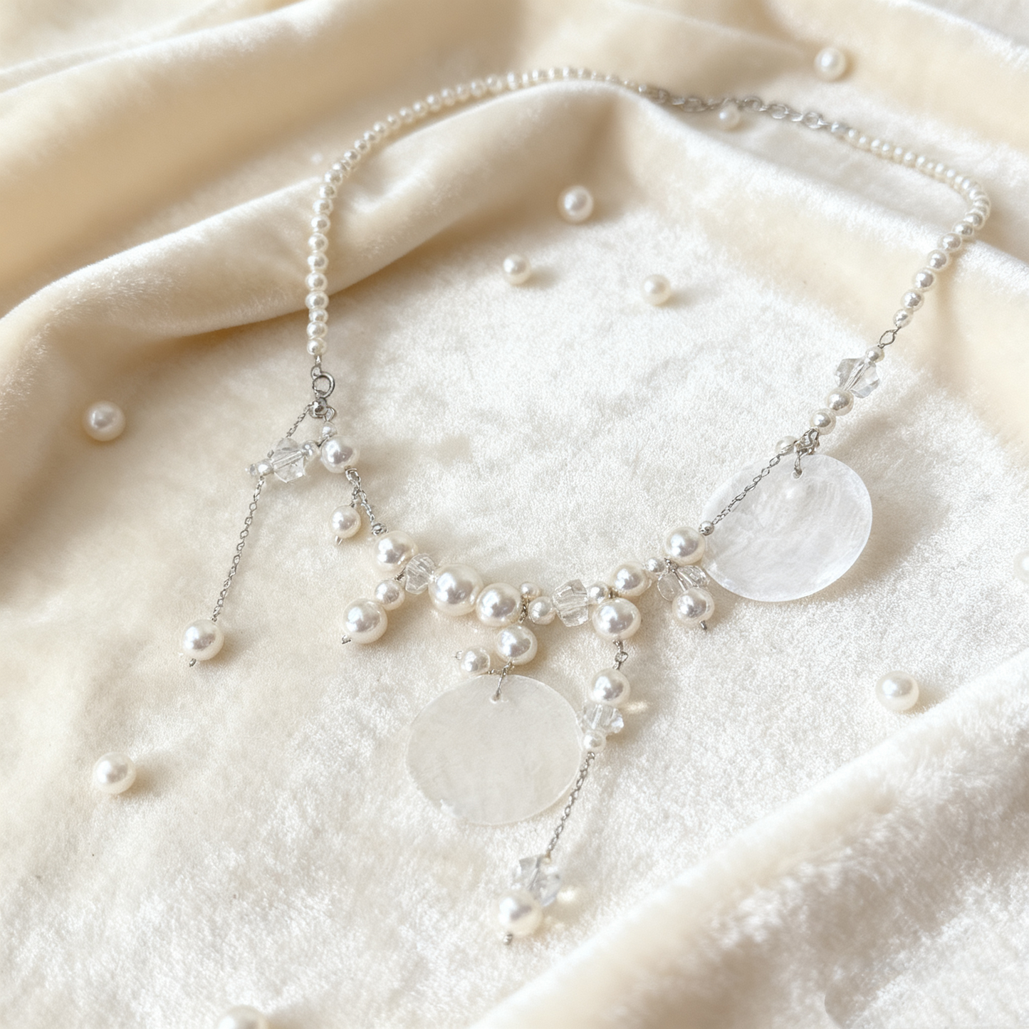Mabe Pearl & Mother of Pearl Drop Necklace