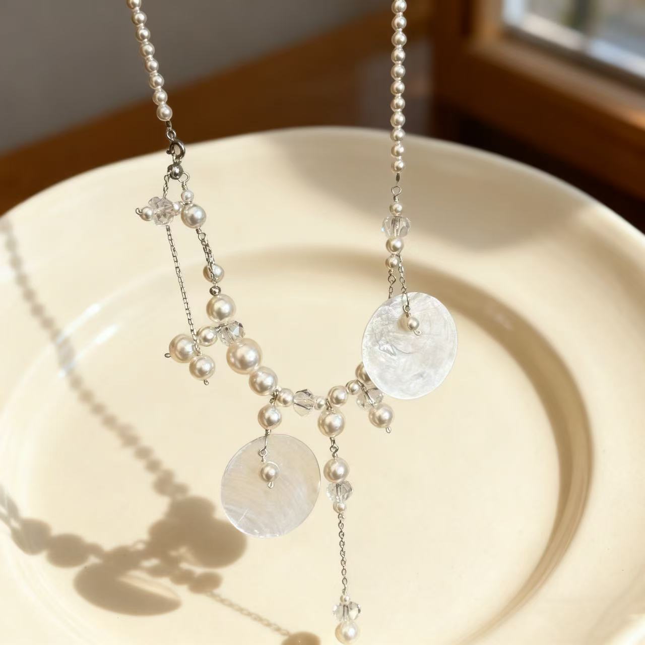 Mabe Pearl & Mother of Pearl Drop Necklace
