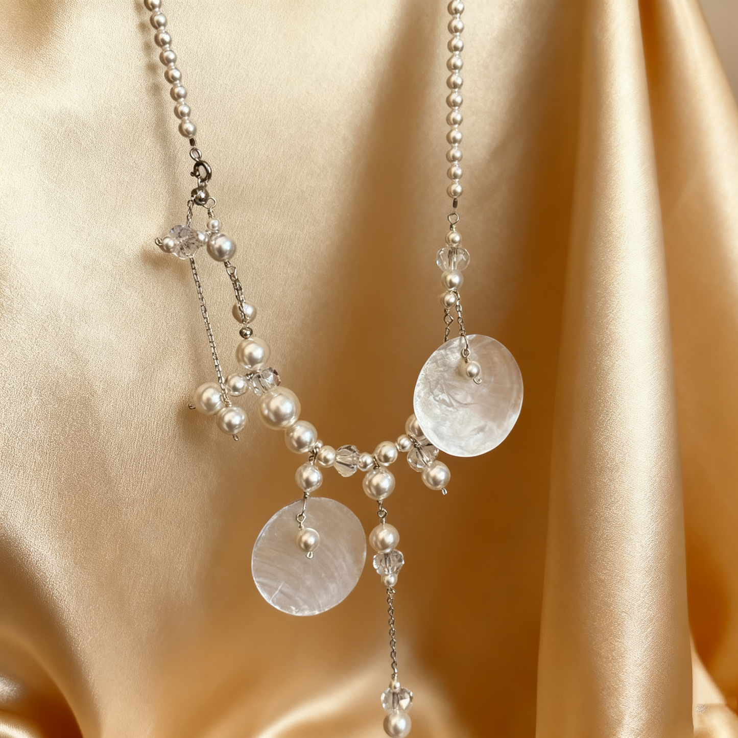 Mabe Pearl & Mother of Pearl Drop Necklace