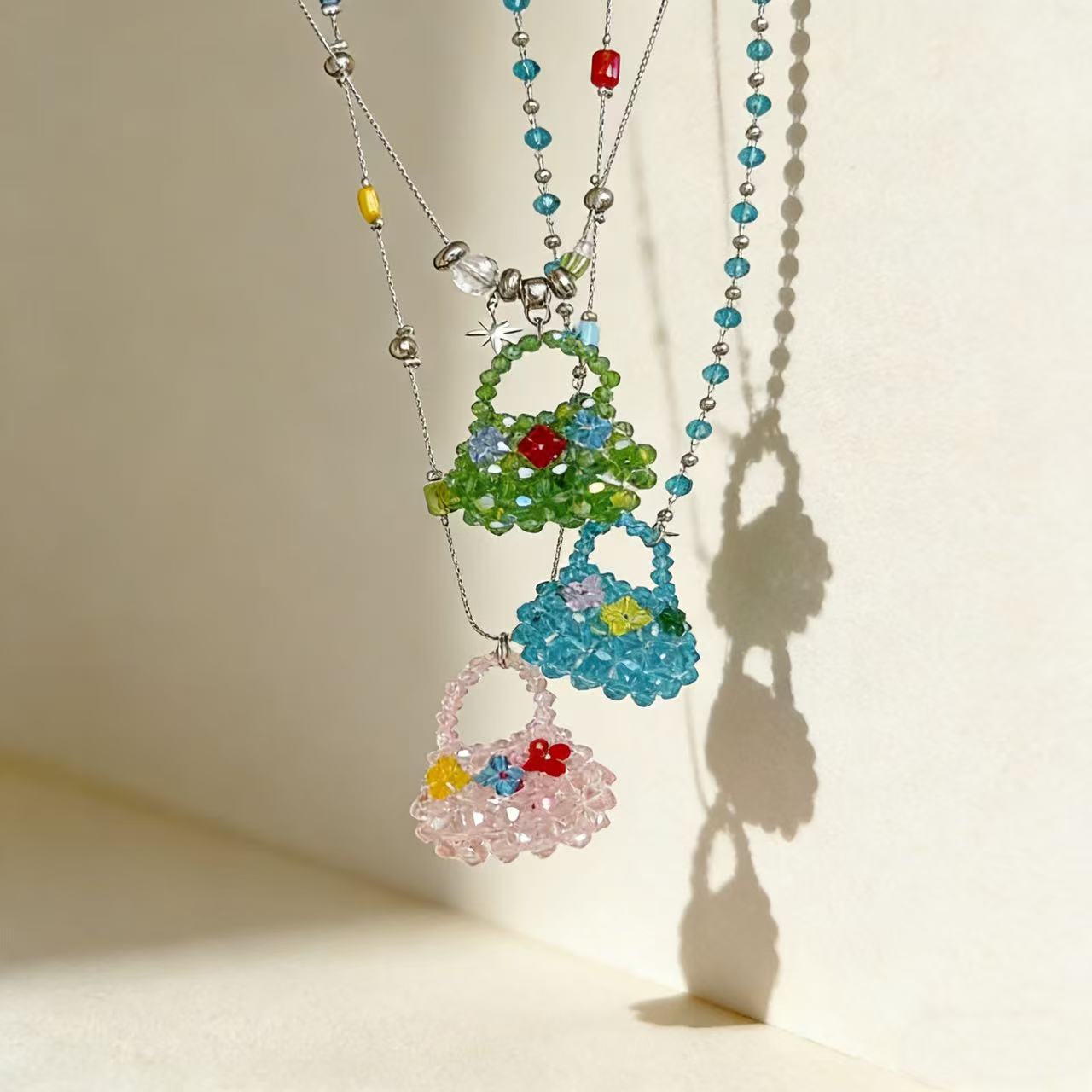 Playful beaded pendant necklace designed for everyday wear