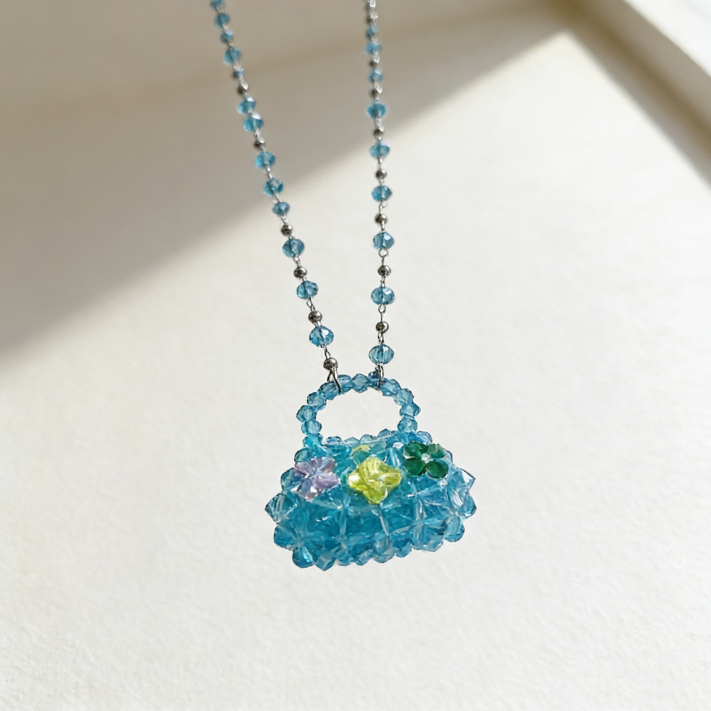 Beaded Mini Bag Pendant Necklace