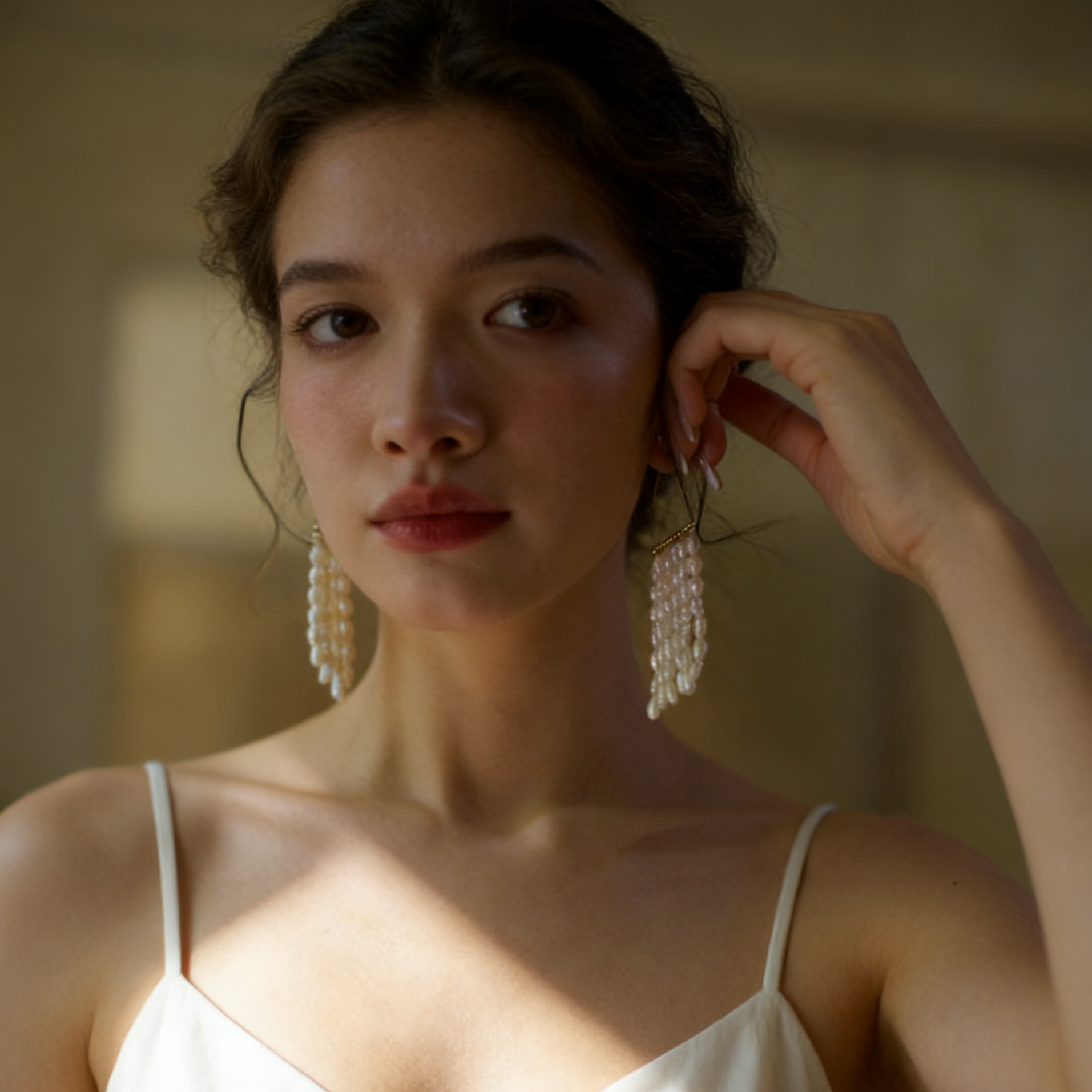 Modern pearl fringe earrings designed for everyday wear