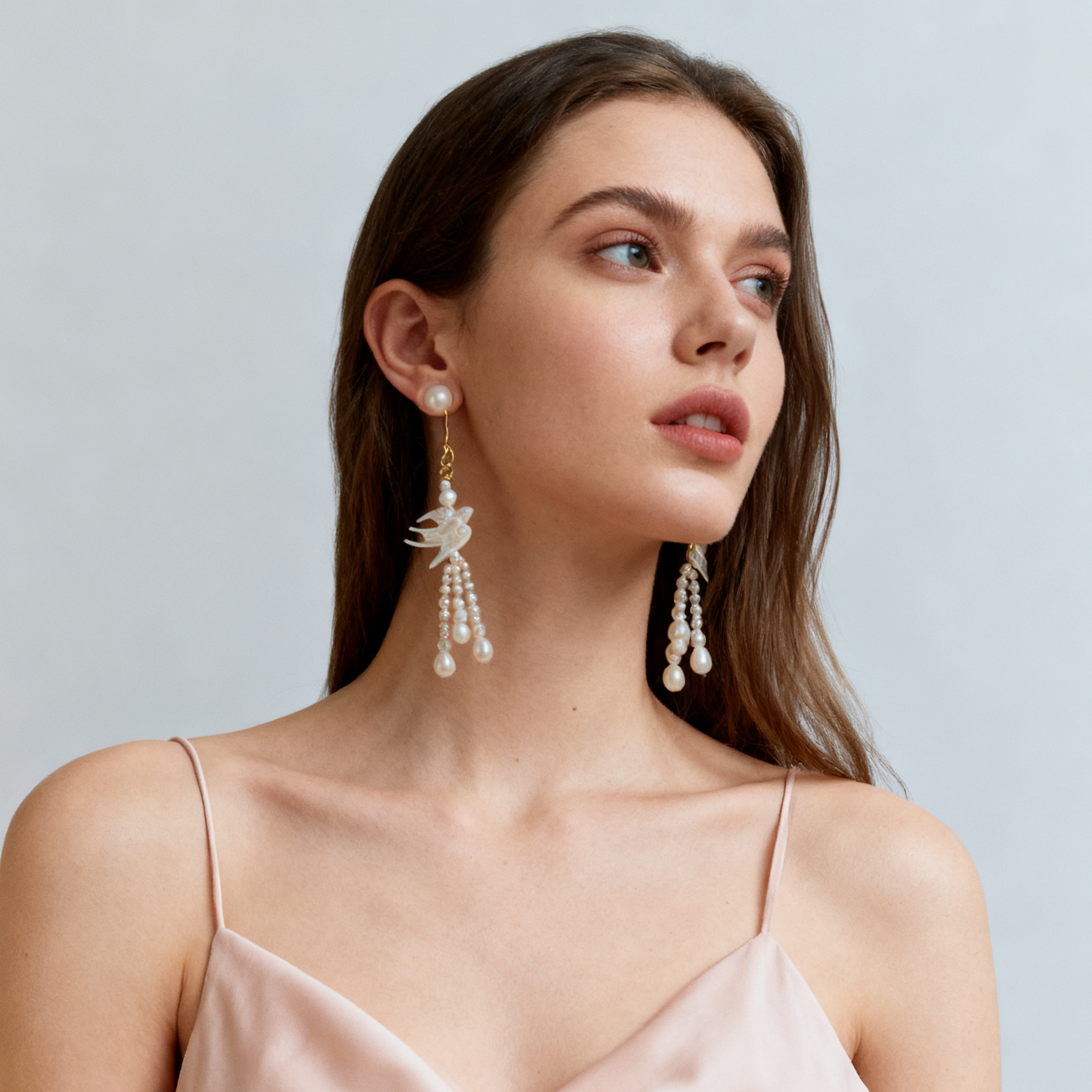 Lightweight pearl and shell earrings designed for everyday wear