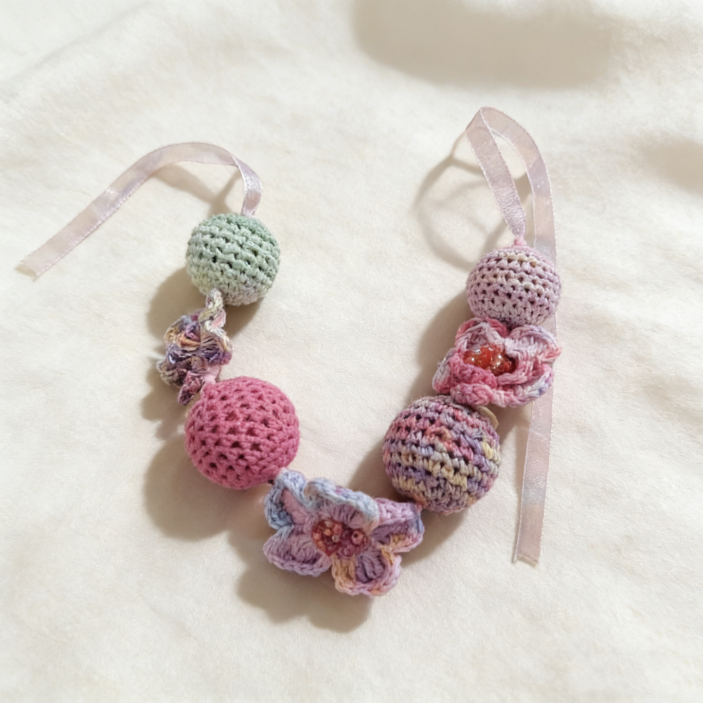 Hand Crochet Floral Statement Necklace