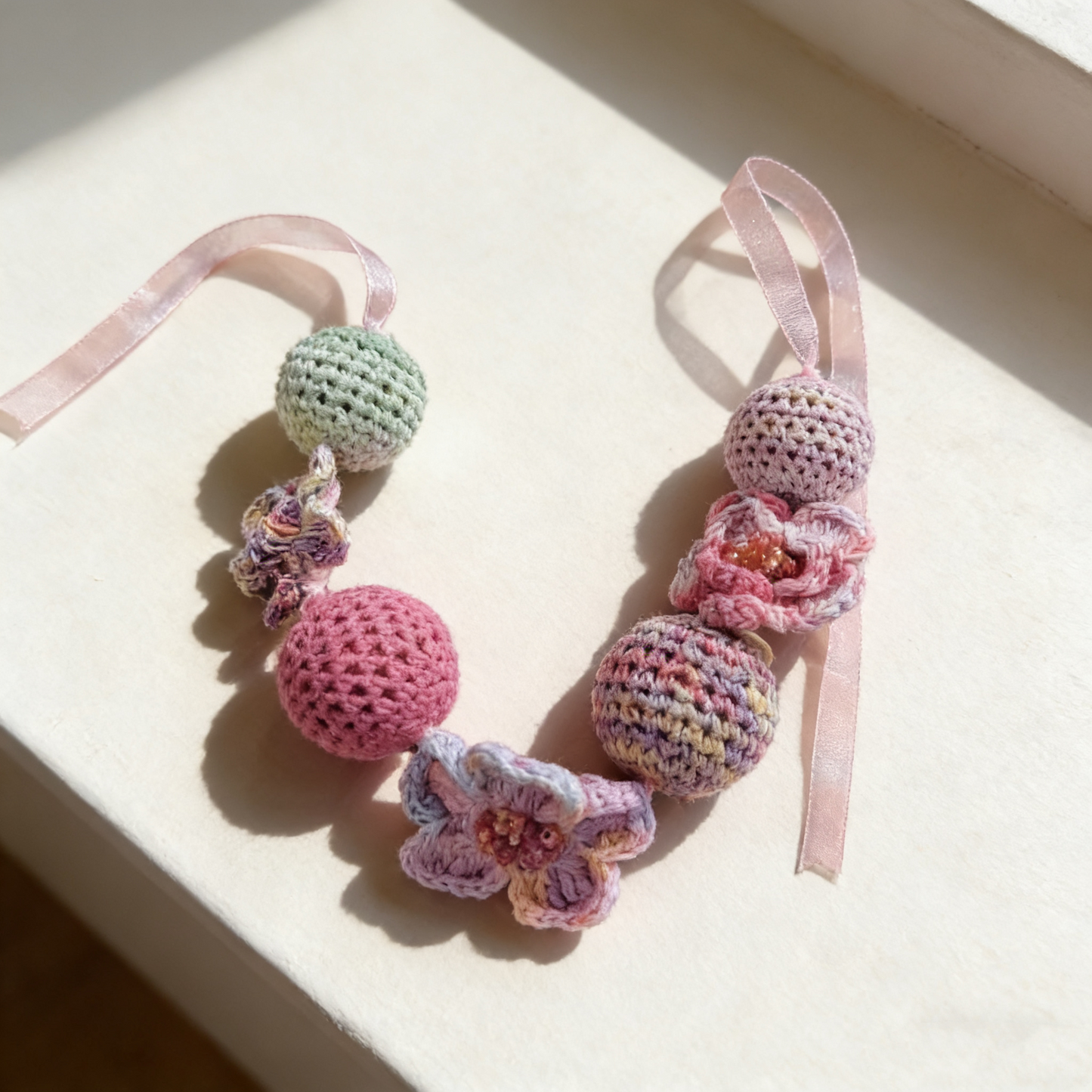 Hand Crochet Floral Statement Necklace