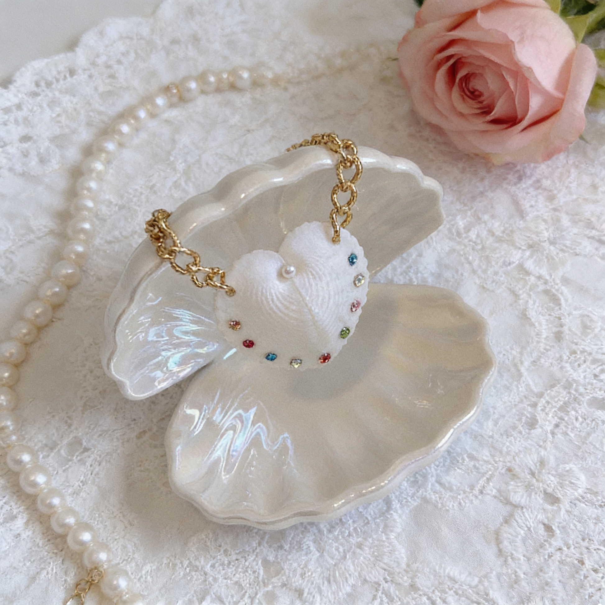 Elegant shell pendant necklace styled for romantic everyday wear