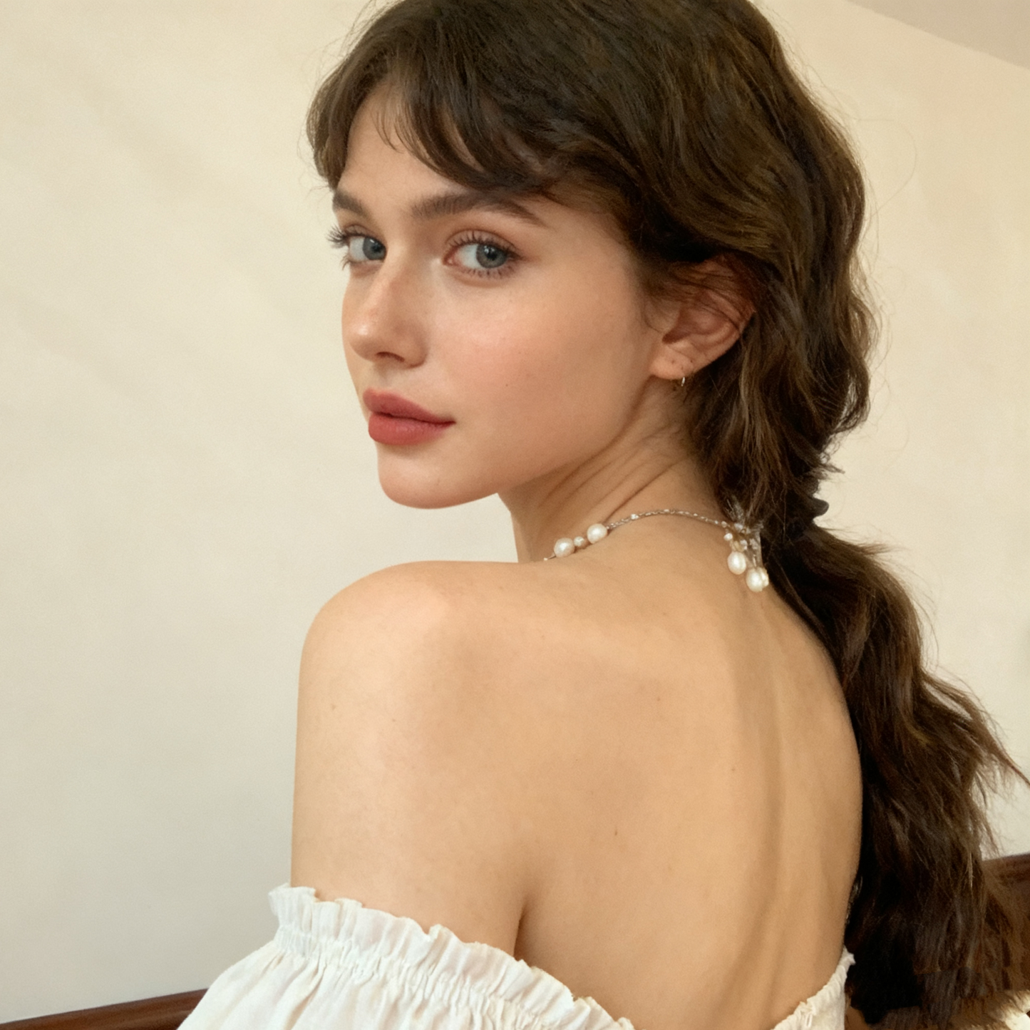 Minimal Handmade Natural Pearl Drop Necklace