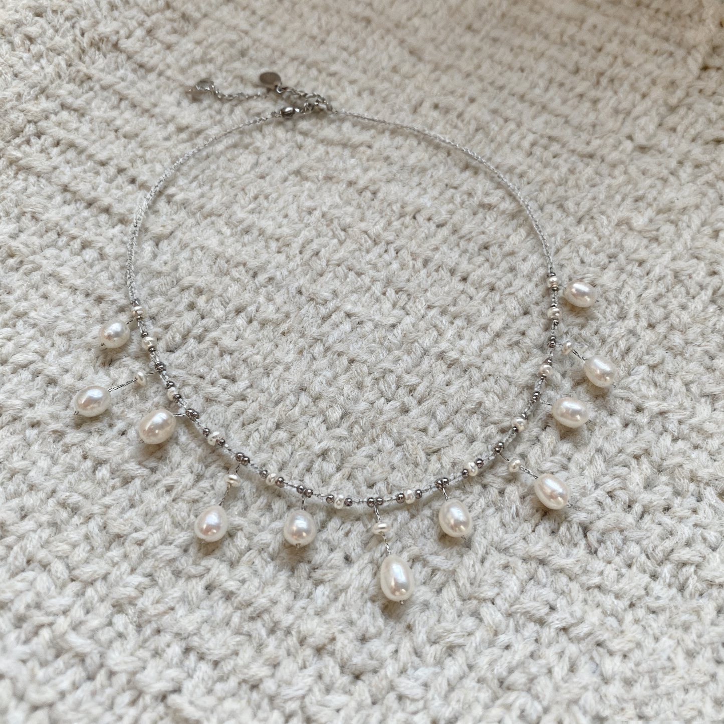 Minimal Handmade Natural Pearl Drop Necklace