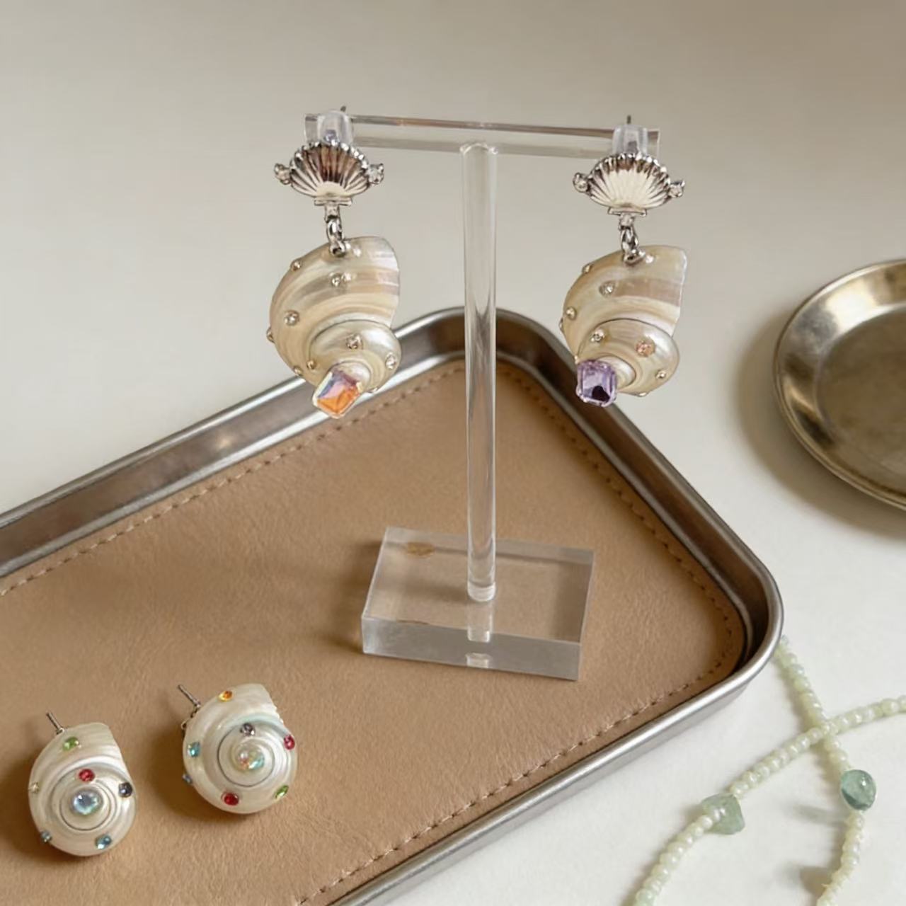 Shell Pearl Drop Earrings