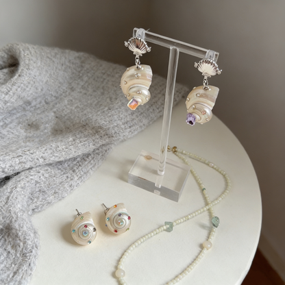 Shell Pearl Drop Earrings