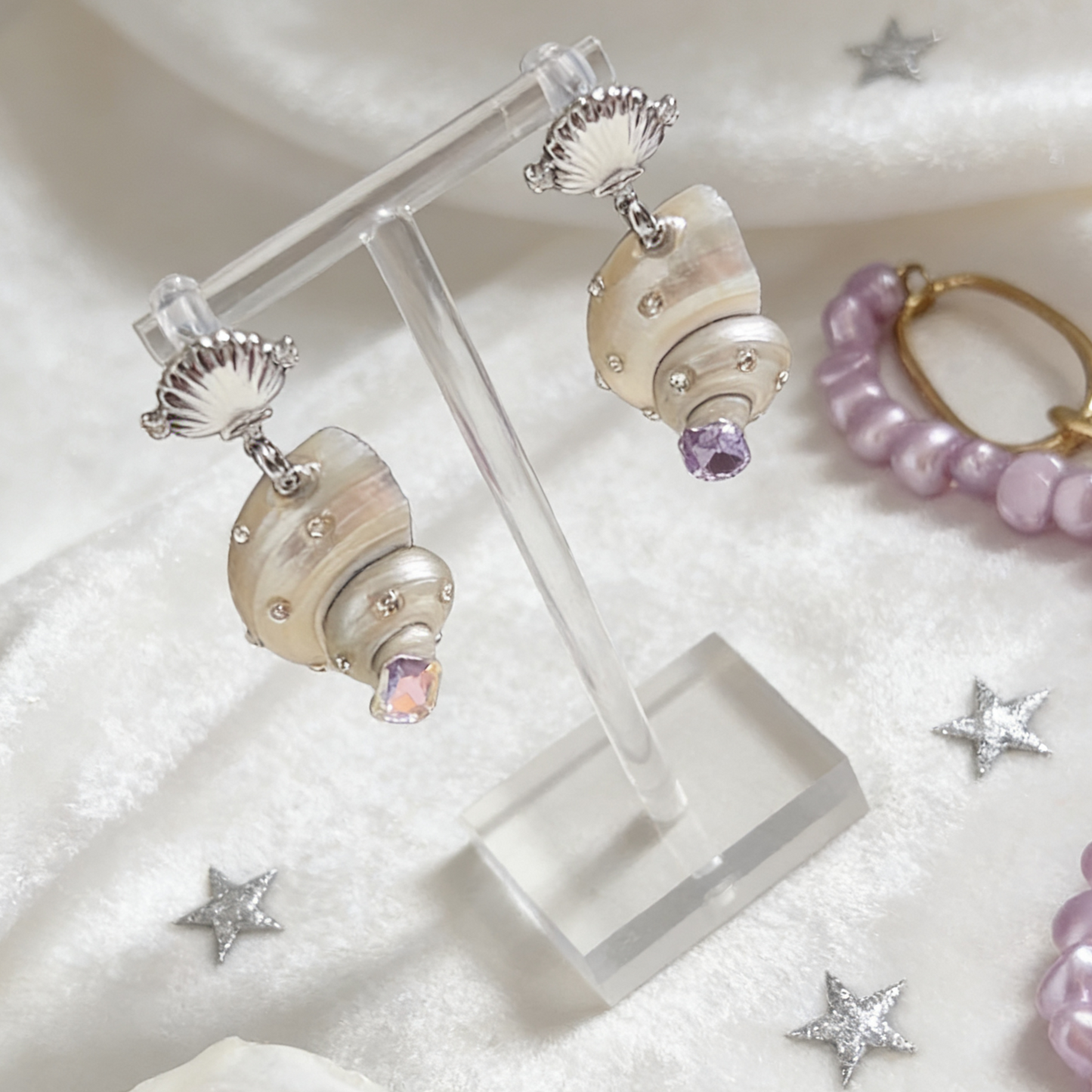 Shell Pearl Drop Earrings