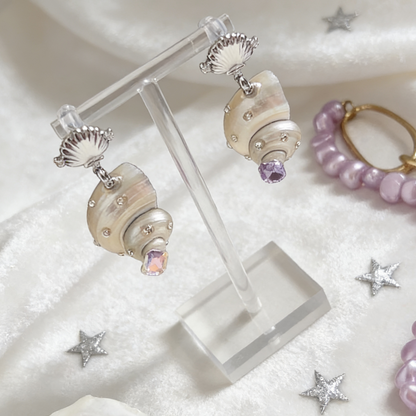 Shell Pearl Drop Earrings