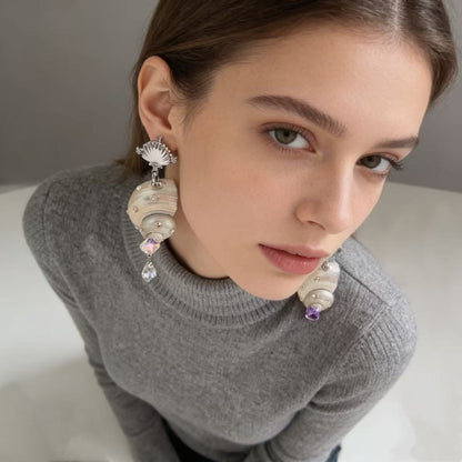 Shell Pearl Drop Earrings