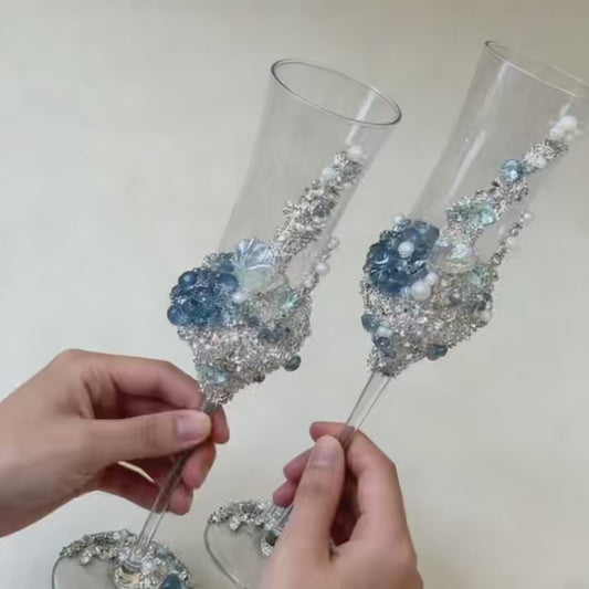 Luxury Crystal Champagne Glasses Wedding Gift