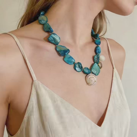 Abalone Shell Statement Necklace Unisex
