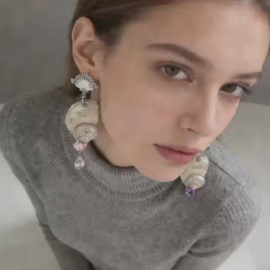 Shell Pearl Drop Earrings